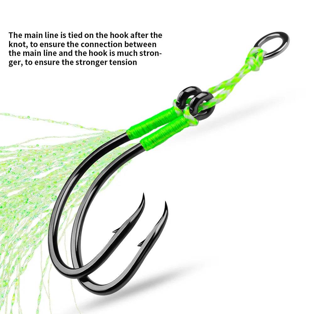 PROBEROS 2Pcs Assist Double Jig Hooks - Fish & Cheaps | Fishing & Outdoor Gear