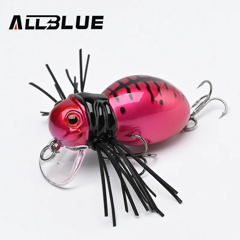 ALLBLUE FATSO SPIDER Topwater Shallow Crankbait 41MM 6.2G Rolling Insect Fishing Lure Wobbler Bait Freshwater Bass Pike Tackle