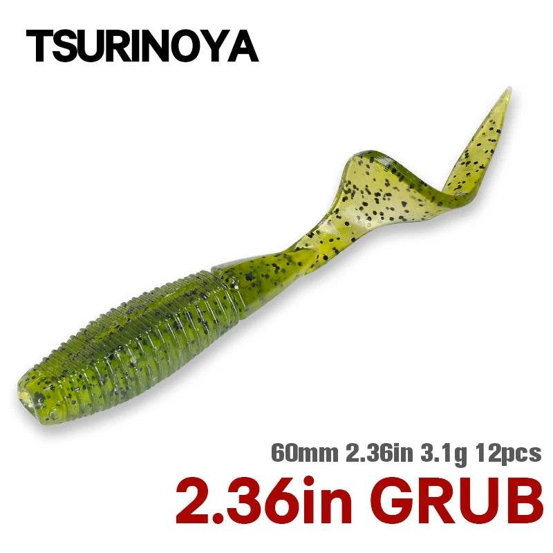 TSURINOYA PULSE Grub Soft Lure 6cm - Fish & Cheaps | Fishing & Outdoor Gear