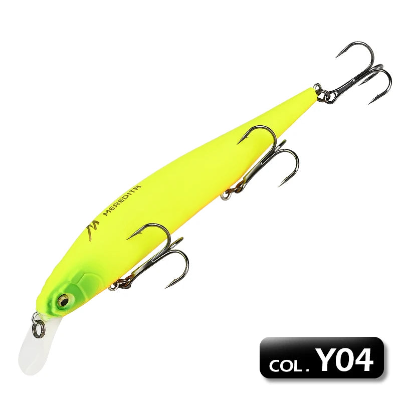 MEREDITH 115mm Slow Floating Jerkbaits Innovation Weight System for Pike Minnow Lures for Fishing Artificial Bait Fishing Bait