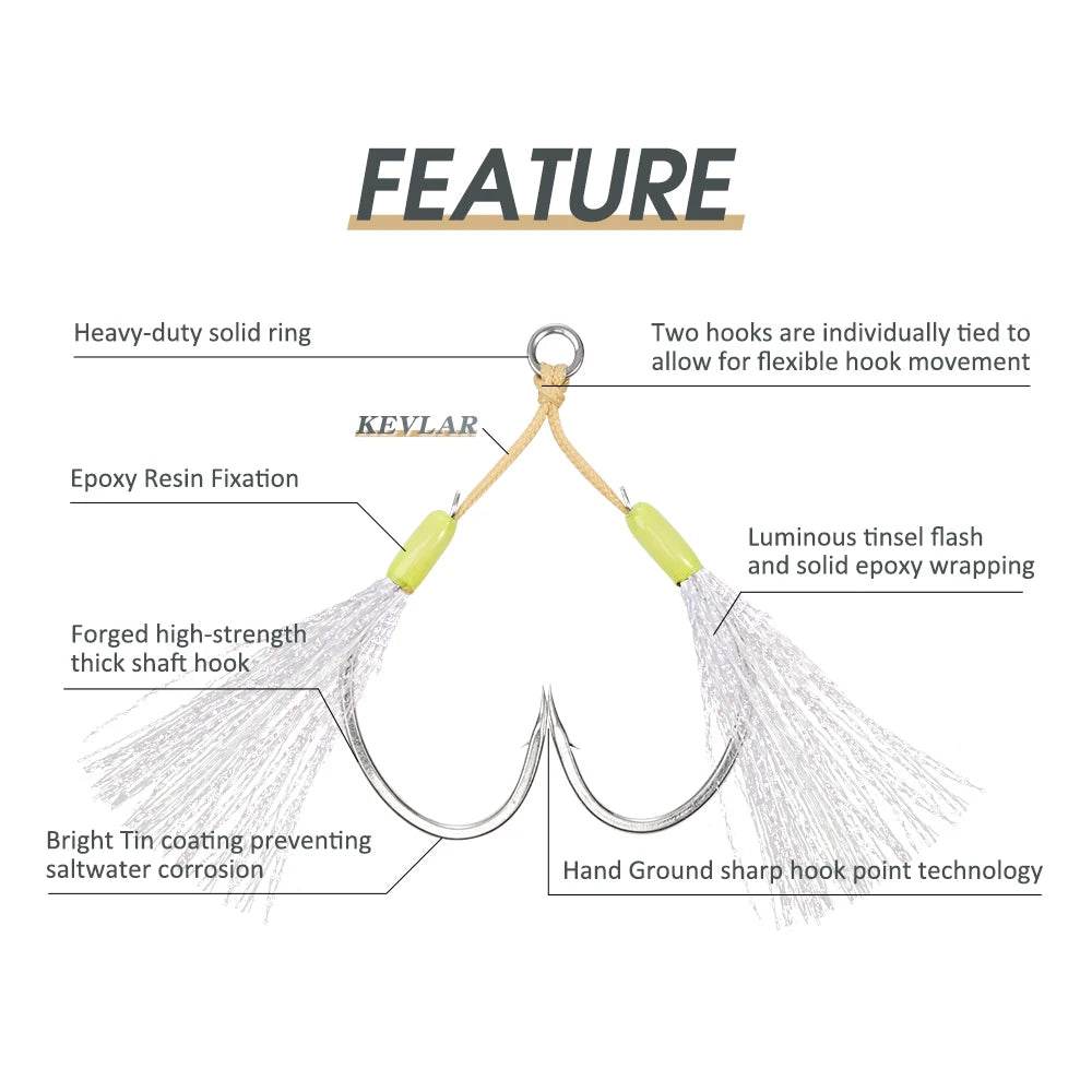 Noeby Slow Pitch Jigging Assist Rig Hooks - Fish & Cheaps | Fishing & Outdoor Gear
