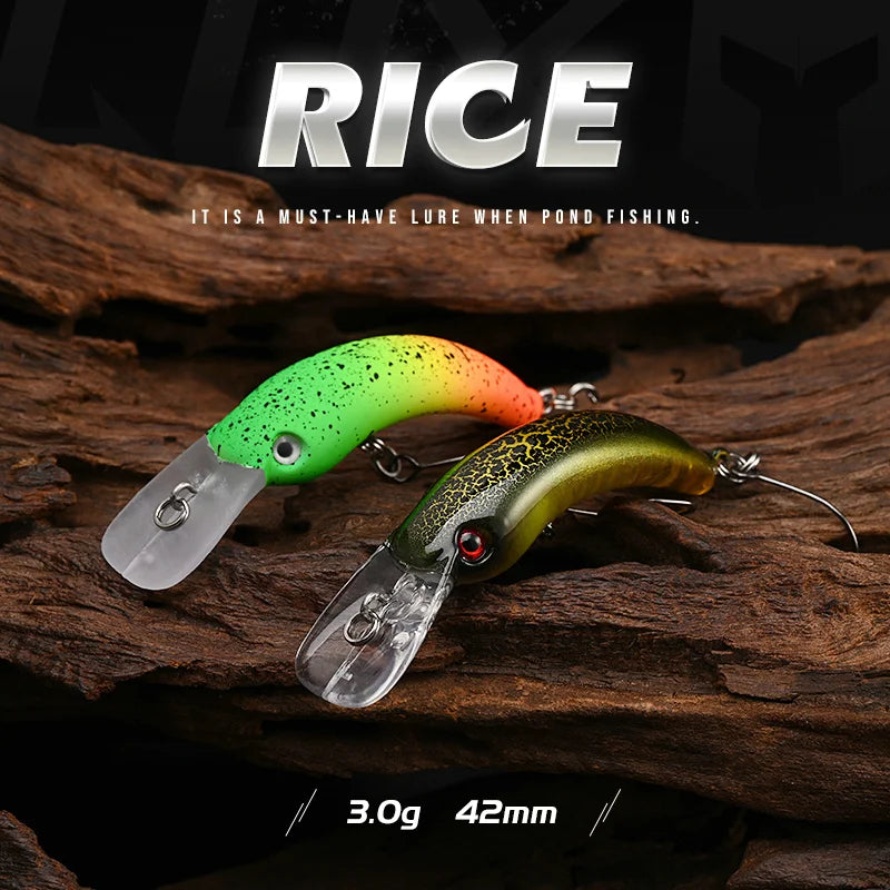 BLUX RICE Mini Crankbait 3.0g 42mm BFS Area Trout Wobbler Fishing Lure Freshwater Minnow Crank Artificial Hard Bait Tackle