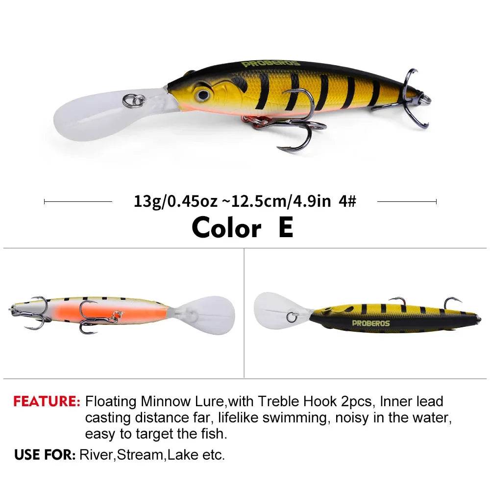 PROBEROS Topwater Minnow Bait – Realistic Floating Hard Lure - Fish & Cheaps | Fishing & Outdoor Gear
