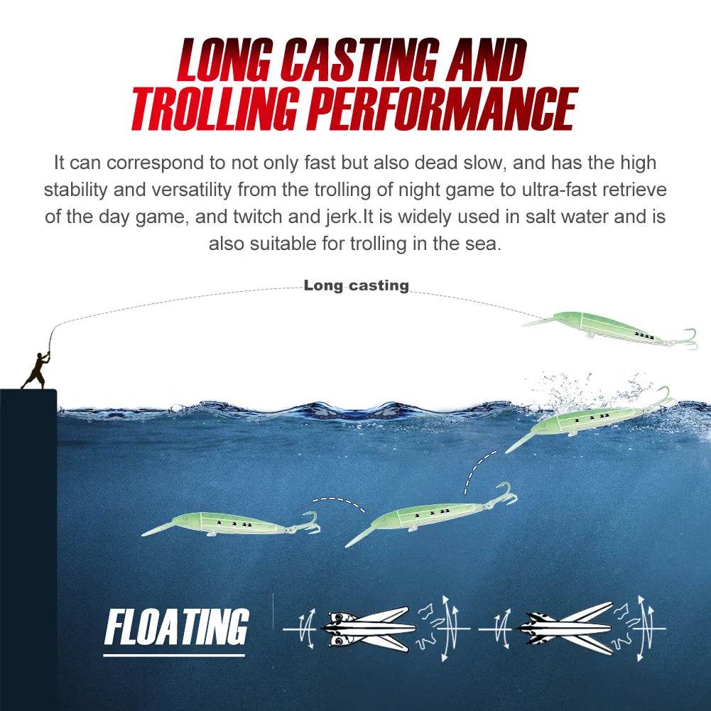 NOEBY Trolling Minnow Lure – Hard Bait for Saltwater - Fish & Cheaps | Fishing & Outdoor Gear