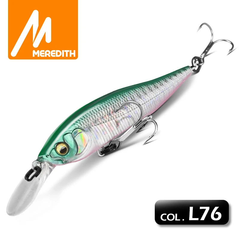 MEREDITH X-NANAHAN+1 Fishing Lures 75mm JerkMinnow Slow Singking Wobblers Bass Artificial Baits carp fishing goods MaxDepth 2.4M