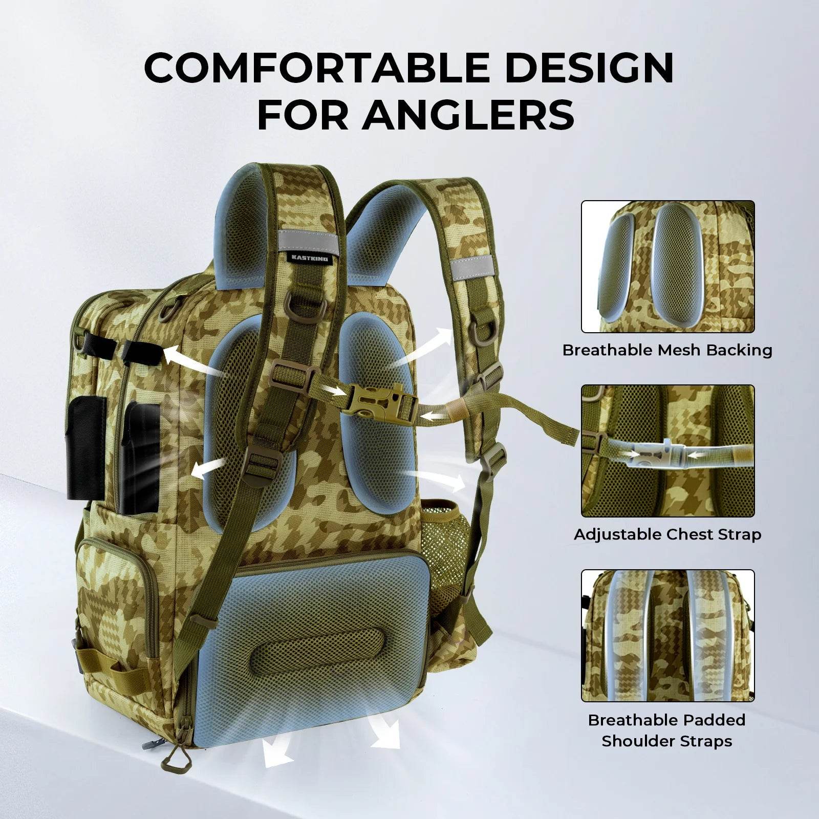 KastKing BaitSpace 50L Tackle Backpack - Fish & Cheaps | Fishing & Outdoor Gear