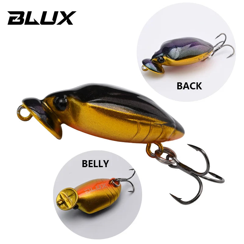 BLUX STINKBUG Insect Fishing Lure 31mm 2.5g BFS Topwater Crankbait Rolling Crank Freshwater Popper Bait Creek Trout Tackle
