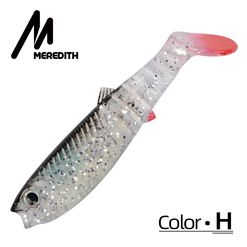MEREDITH 10PCS 5.5g 8cm Lures Fishing Lures Artificial soft Fishing Baits Cannibal Fishing Fish Soft Lures Shads  JX62-08