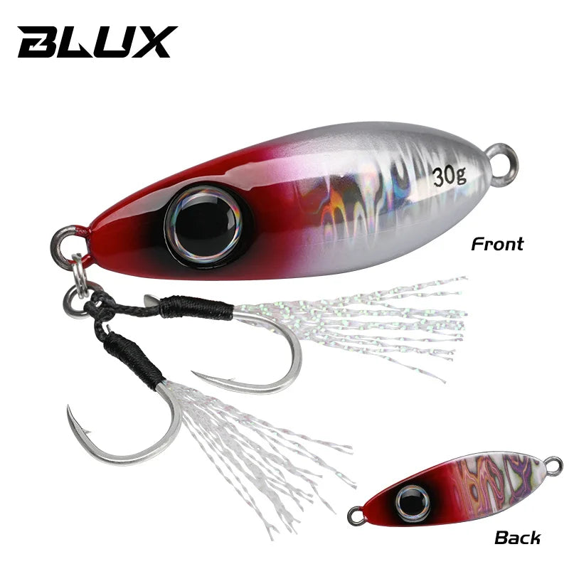 BLUX Flyspoon Metal Jig Spoon Fishing Lure 30G Artificial Bait Shore Hard Slow Jigging Longcast Sea Bass Tuna Saltwater Tackle