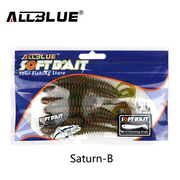 ALLBLUE Saturn 105mm 9g Soft Lure Single Tail Worm Grub 6pcs/lot Silicone Artificial Plastics Bait Bass Swimbait  Pike Tackle