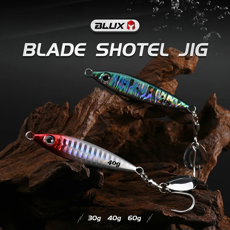 BLUX Blade Shotel Casting Jig 30g 40g 60g Metal Jigging Spoon Spanish Mackerel Bass Off Shore Artificial Bait Saltwater Tackle