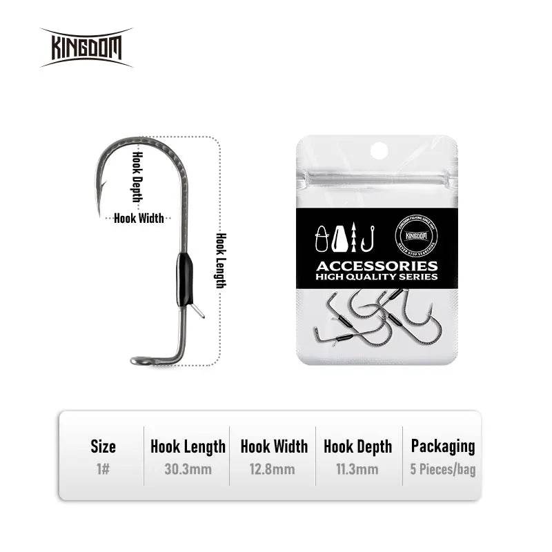Kingdom Weighted Worm Hooks – 5 Pack - Fish & Cheaps | Fishing & Outdoor Gear