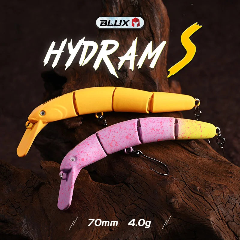 BLUX HYDRAM-S Joint Minnow 70mm 4g Fishing lure Sinking Crank Wobbler Area Trout  Stream Freshwater Artificial Bait Gear