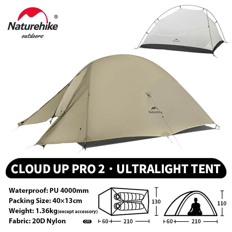 Naturehike Cloud Up 2 Ultralight Trekking Tent - Fish & Cheaps | Fishing & Outdoor Gear