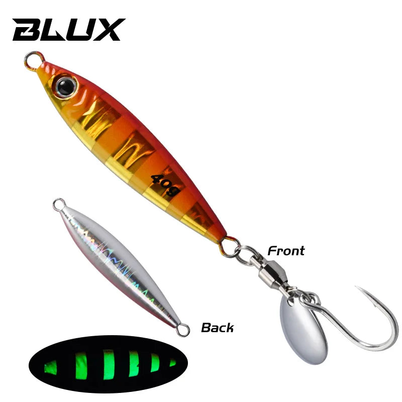 BLUX Blade Shotel Casting Jig 30g 40g 60g Metal Jigging Spoon Spanish Mackerel Bass Off Shore Artificial Bait Saltwater Tackle