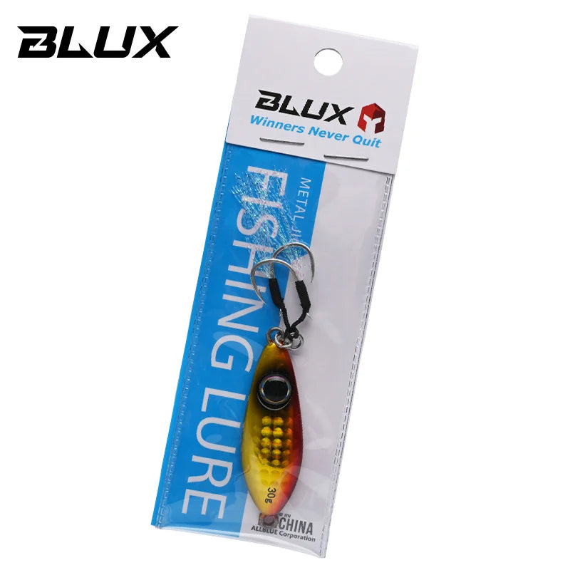 BLUX Flyspoon Metal Jig Spoon Fishing Lure 30G Artificial Bait Shore Hard Slow Jigging Longcast Sea Bass Tuna Saltwater Tackle