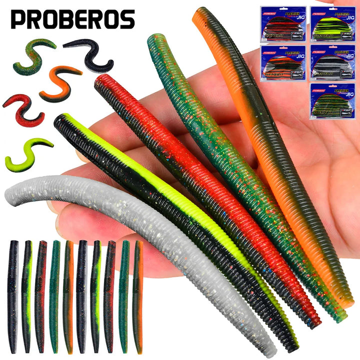 10Pcs 5.5g 8g Lifelike Fishy Smell Simulation Earthworm Artificial Fishing Lures Soft Plastic Worms Sinking Slow Fall Bait