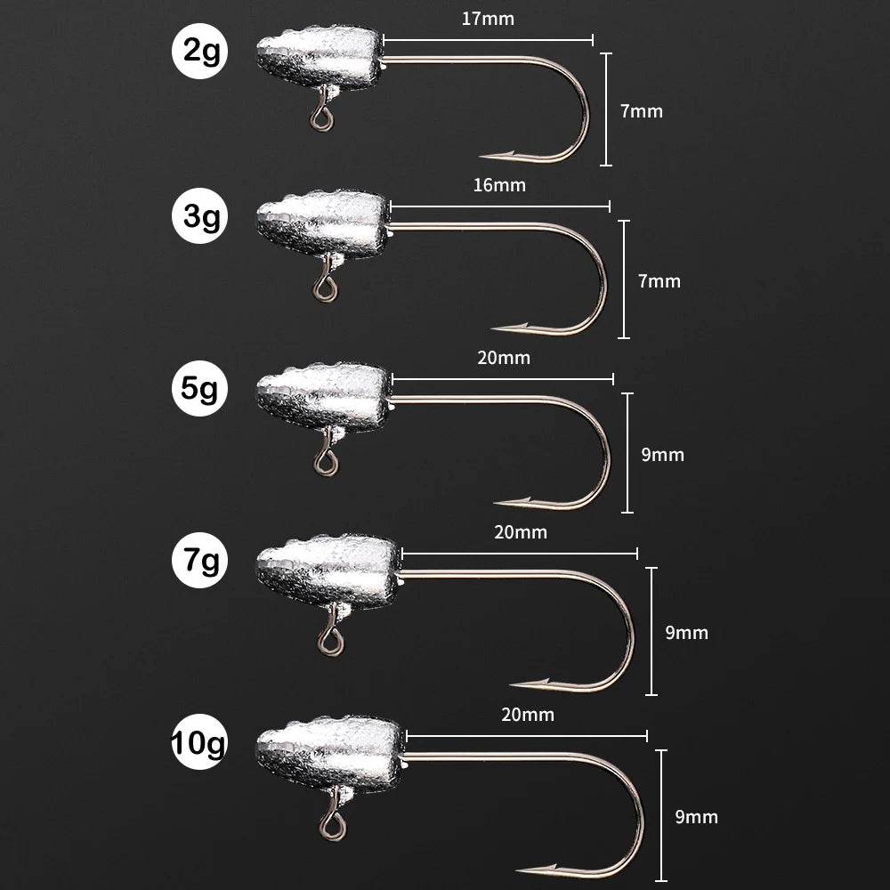 JOHNCOO Jig Head Hooks – 10 Pack - Fish & Cheaps | Fishing & Outdoor Gear