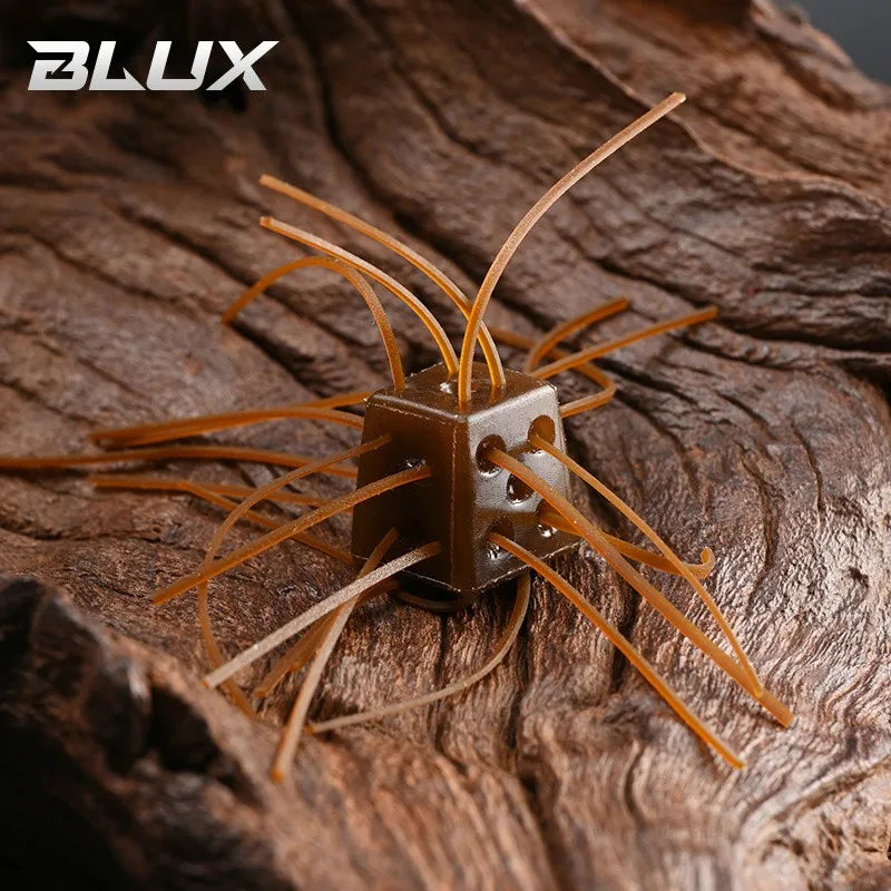 BLUX Dice Rubber 6pcs/lot Soft Bait 12mm 1.8g Handmade Power BFS Fishing Lure Silicone Worm Freshwater Bass Artificial Tackle