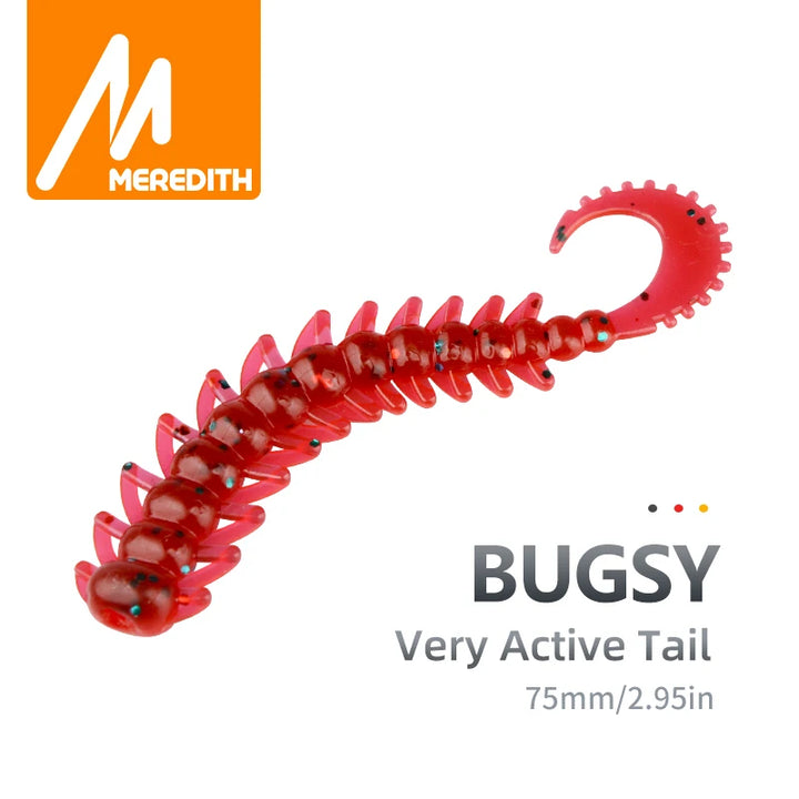 MEREDITH Fishing Lure Bug see Silicone Baits 75mm 20pcs Fishing Wobbler Bass Pike Shad Artificial Swimbait Jigging Soft Lures