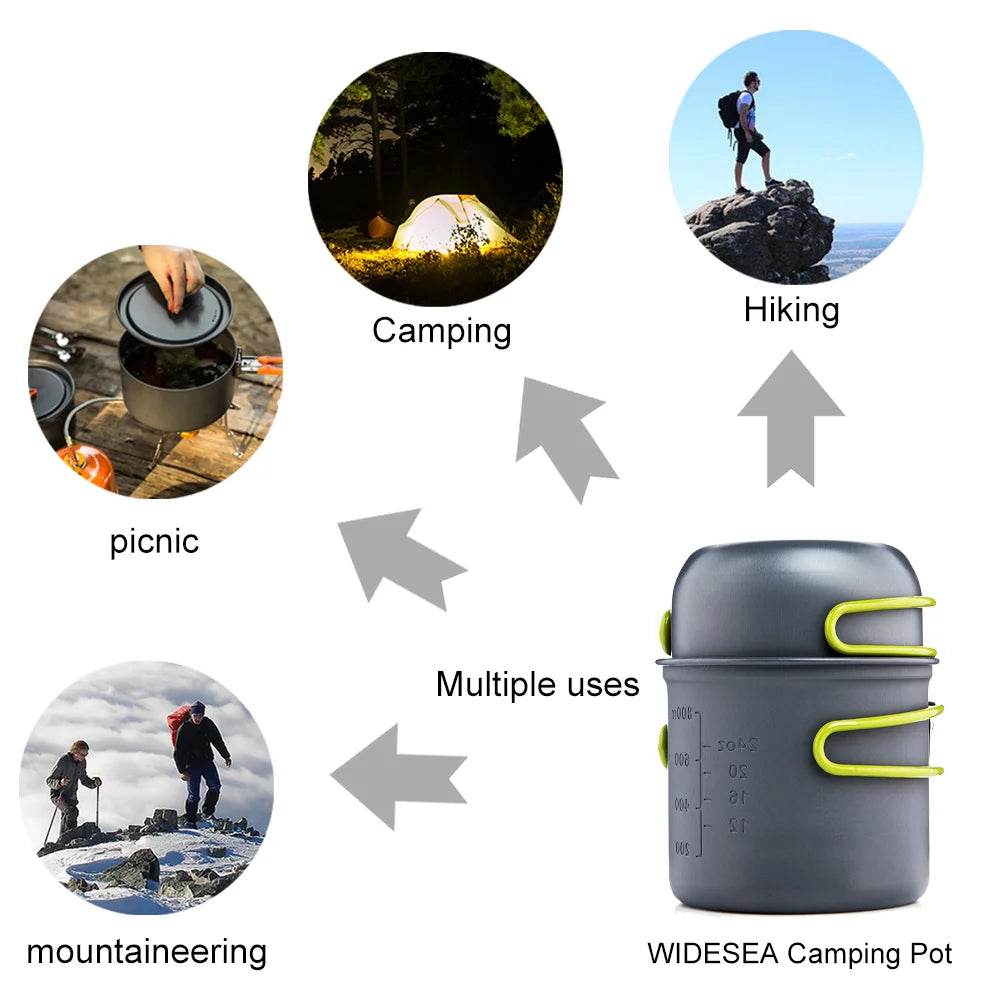 Widesea Ultralight Camping Cooking Pot Set - Fish & Cheaps | Fishing & Outdoor Gear