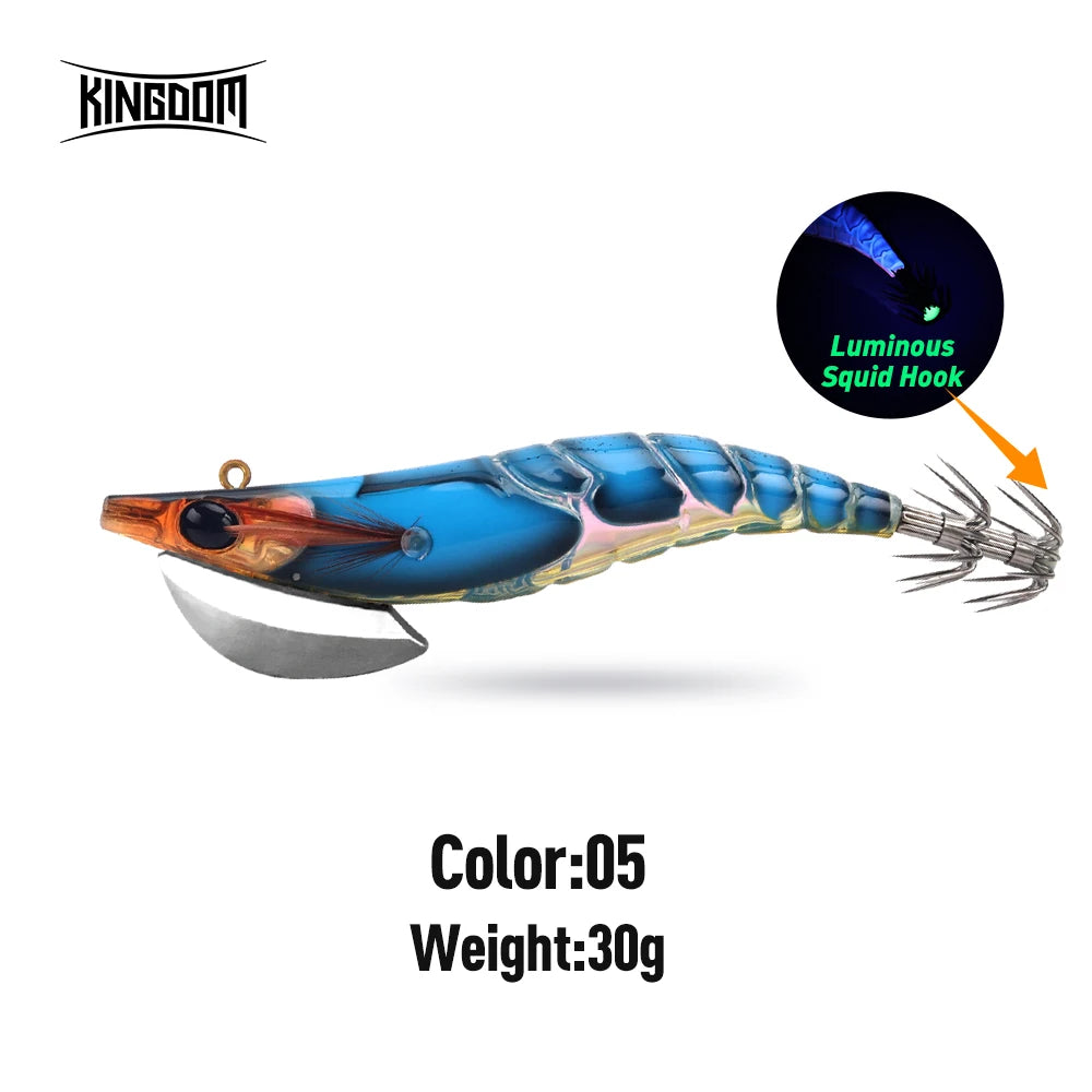 Kingdom Egi Squid Bait Artificial Jigging Lures Slow Sinking Squid Hooks Sea Fishing Octopus Cuttlefish Luminous Tackle Lure