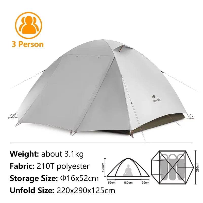 Naturehike Cloud River — 2–3 Person Ultralight Waterproof Camping Tent - Fish & Cheaps | Fishing & Outdoor Gear