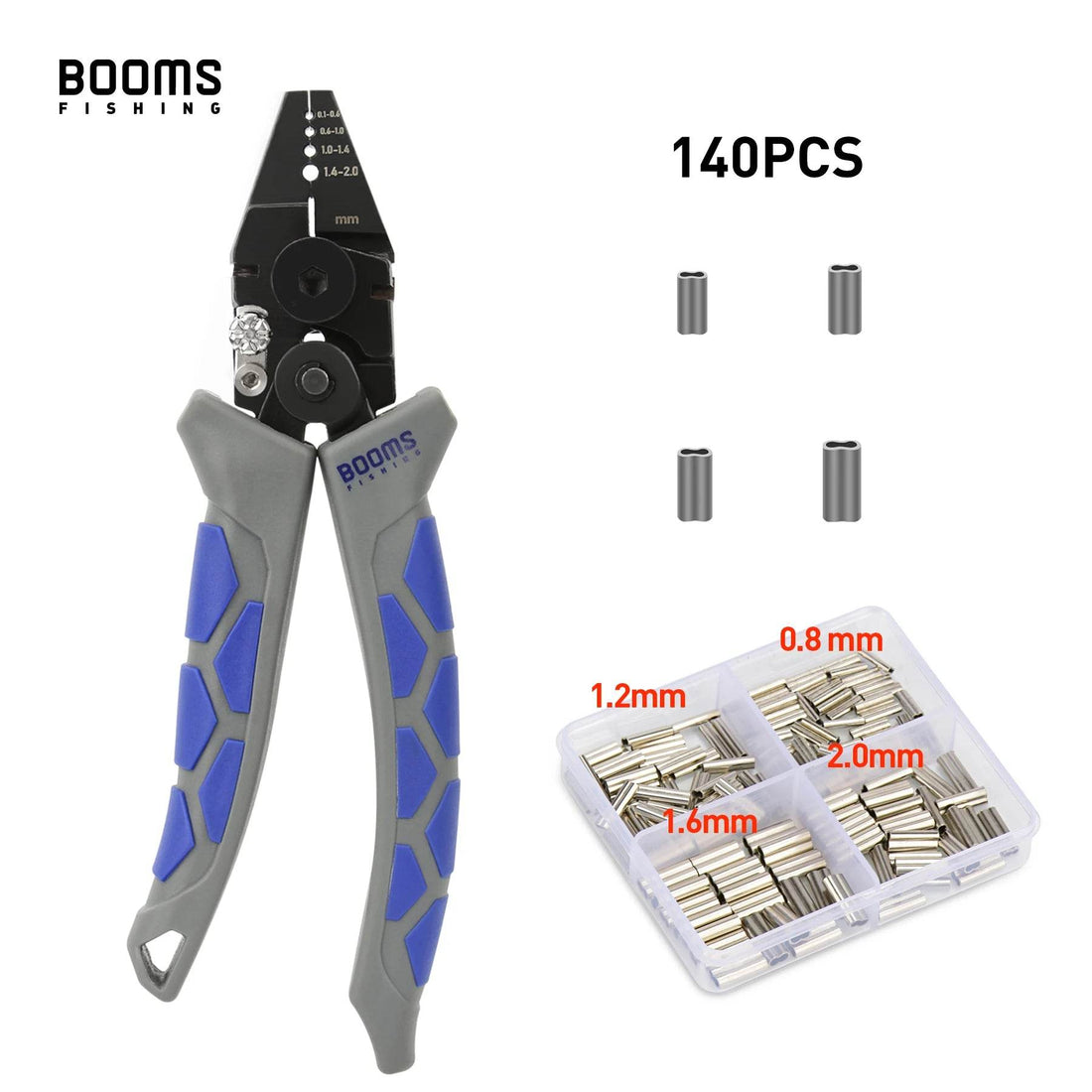 Booms Fishing CP4 Carbon Steel Crimping Pliers & 140 Crimp Sleeves Kit - Fish & Cheaps | Fishing & Outdoor Gear