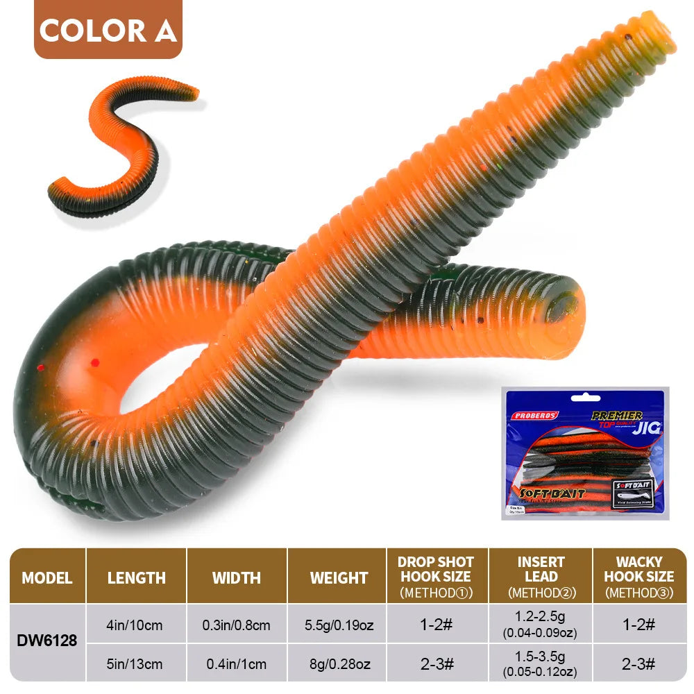 10Pcs 5.5g 8g Lifelike Fishy Smell Simulation Earthworm Artificial Fishing Lures Soft Plastic Worms Sinking Slow Fall Bait