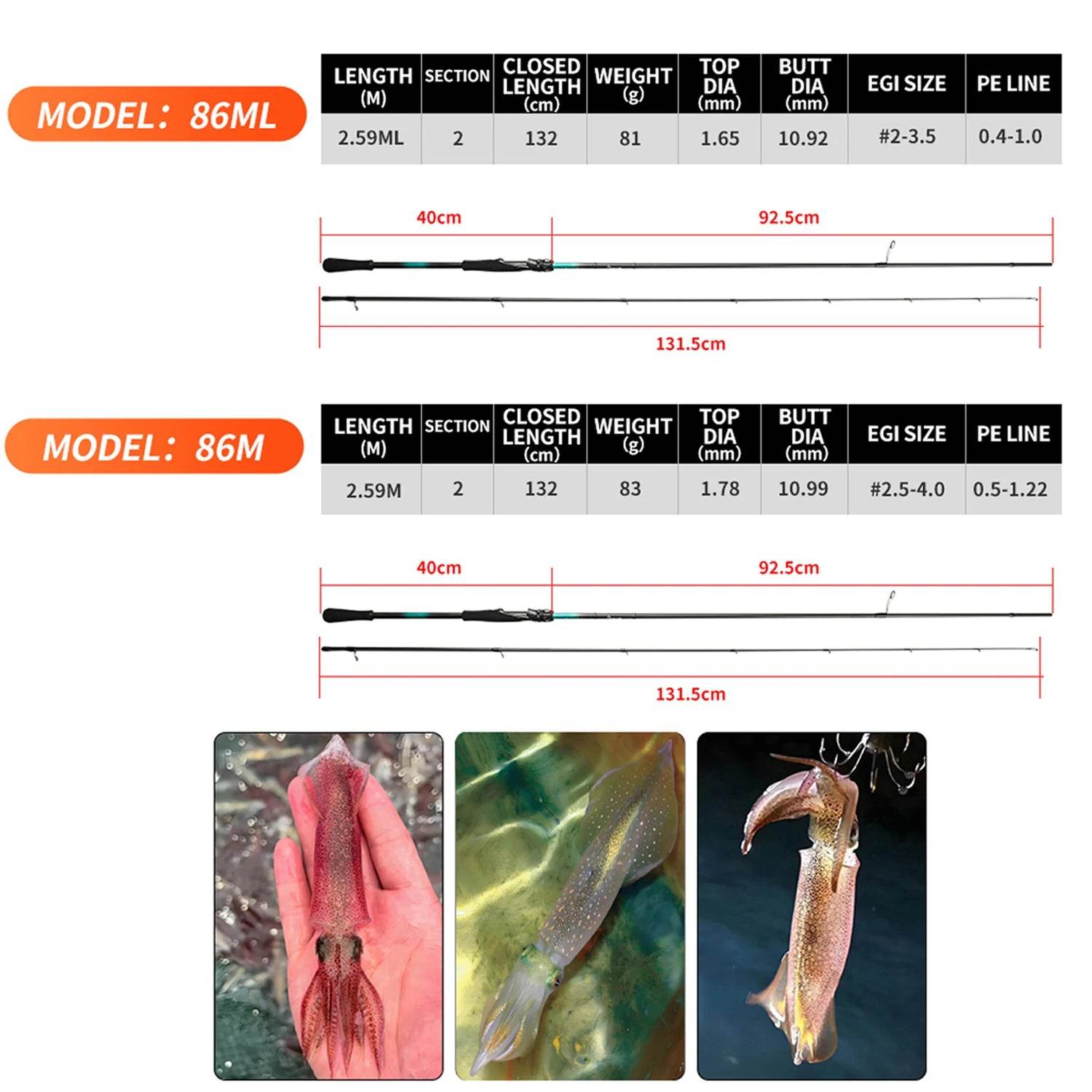 Johncoo 2.6m Squid Egi Rod – Ultra-Lightweight Precision - Fish & Cheaps | Fishing & Outdoor Gear