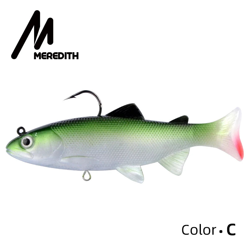 MEREDITH Trout 12cm 15cm Head PVC Fishing Lures Swimming Artificial Baits T Tail Silicone Soft Lures Swimbait Wobblers