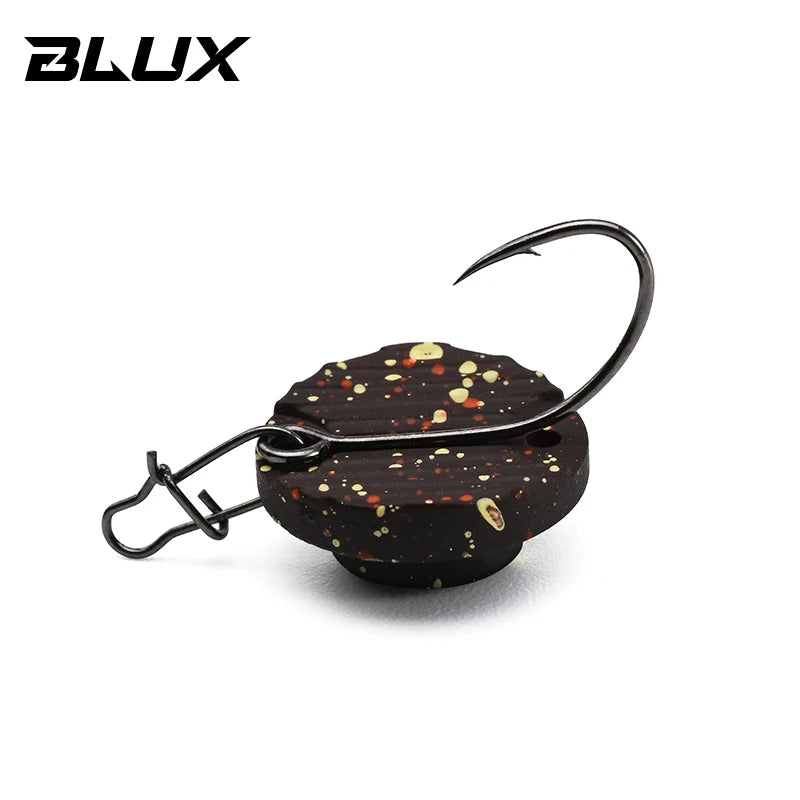 The BLUX BUTTON Area Trout Disc-like Vertical Fishing Lure 13mm 1.5g Sinking ABS Brass Deka Spoon Bung Artificial Bait Tackle