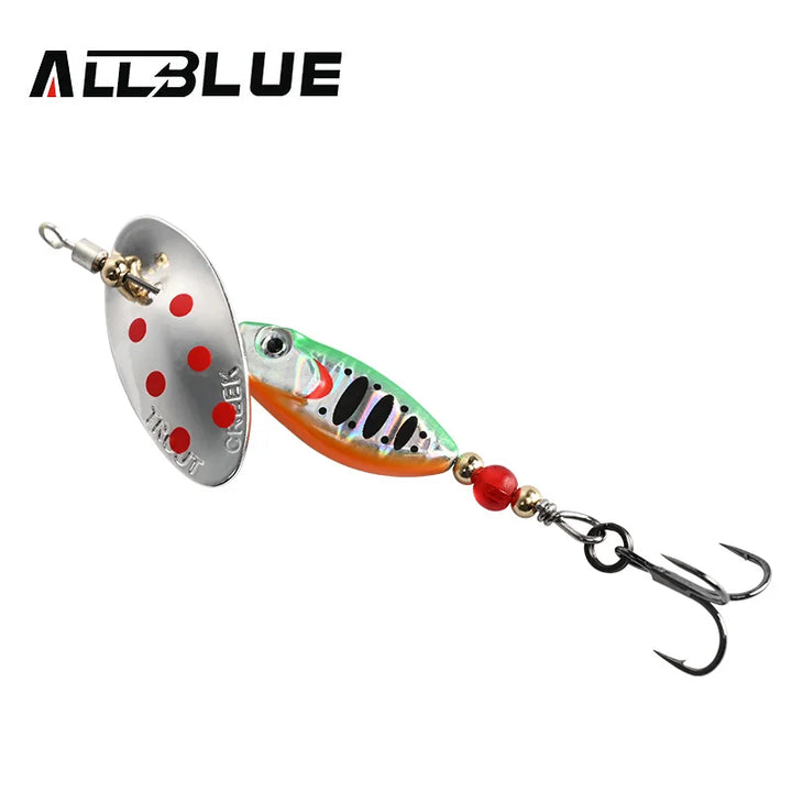ALLBLUE FLYSPIN Rotating Spinner 6g 8.5g Metal Lure Brass Hard Artificial Bait Copper Freshwater Creek Trout Fishing Tackle