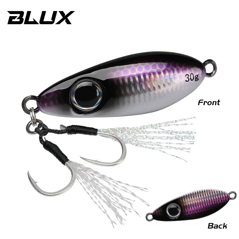 BLUX Flyspoon Metal Jig Spoon Fishing Lure 30G Artificial Bait Shore Hard Slow Jigging Longcast Sea Bass Tuna Saltwater Tackle
