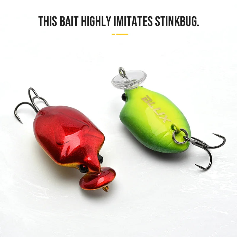 BLUX STINKBUG Insect Fishing Lure 31mm 2.5g BFS Topwater Crankbait Rolling Crank Freshwater Popper Bait Creek Trout Tackle
