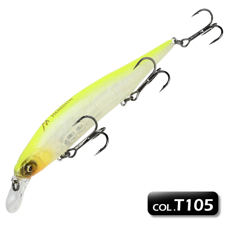 MEREDITH 115mm Slow Floating Jerkbaits Innovation Weight System for Pike Minnow Lures for Fishing Artificial Bait Fishing Bait