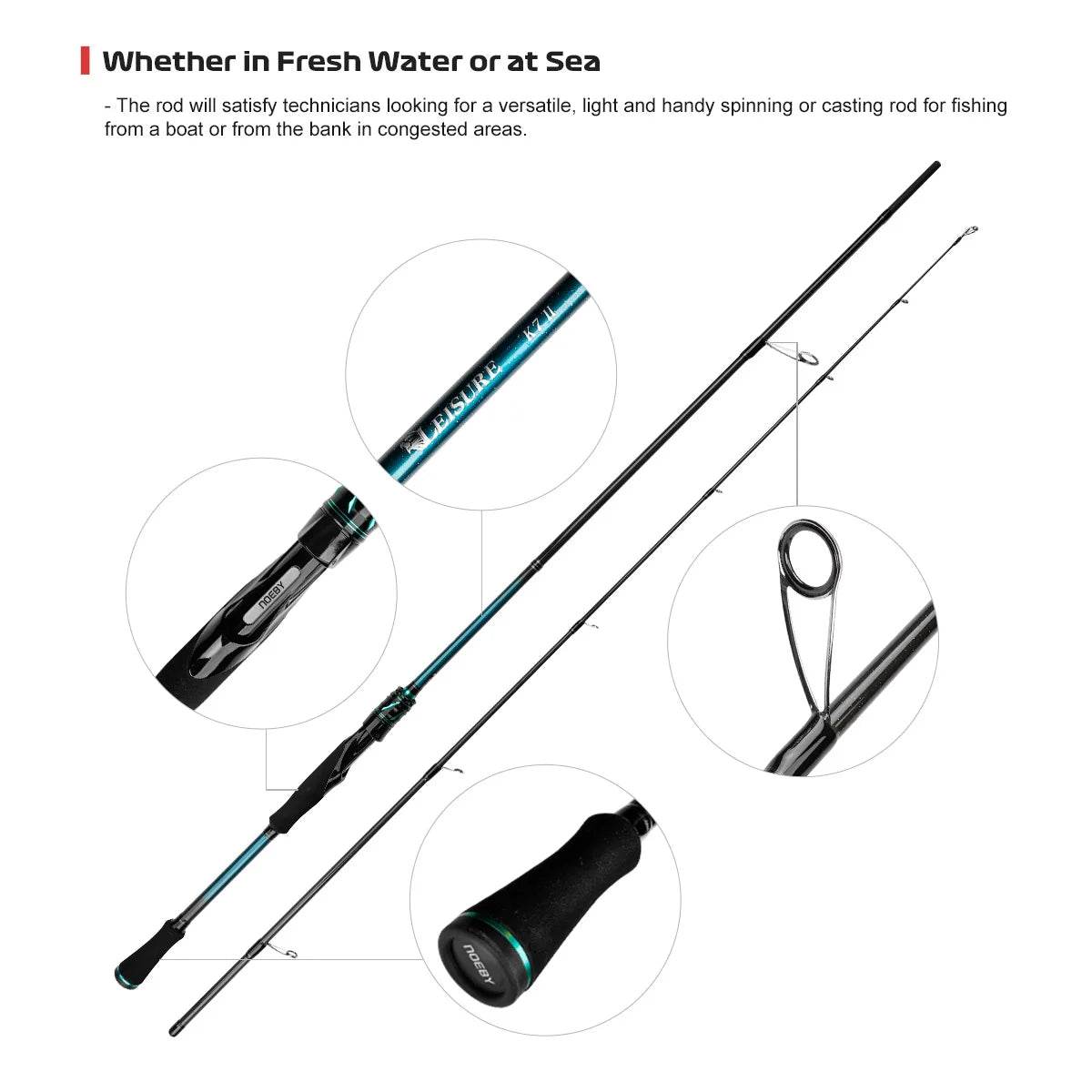 Noeby Spinning Casting Rod – Fast Action Precision - Fish & Cheaps | Fishing & Outdoor Gear