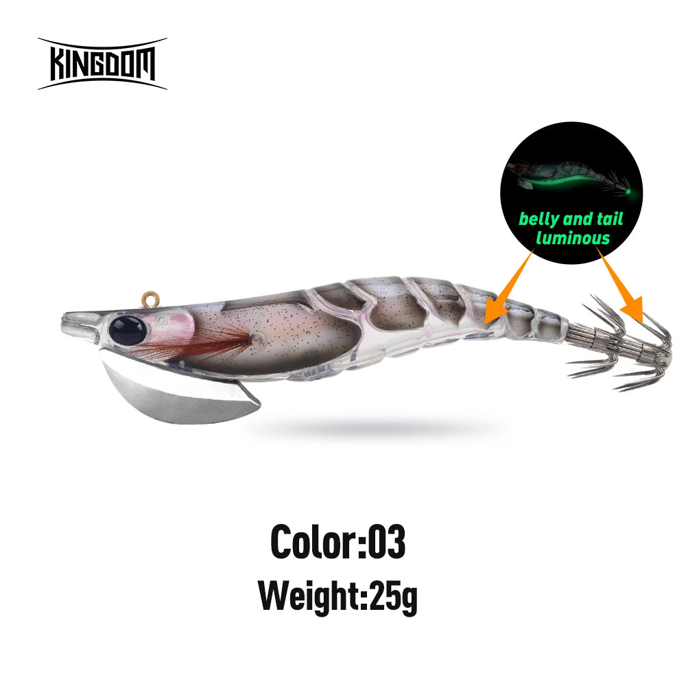 Kingdom Egi Squid Bait Artificial Jigging Lures Slow Sinking Squid Hooks Sea Fishing Octopus Cuttlefish Luminous Tackle Lure