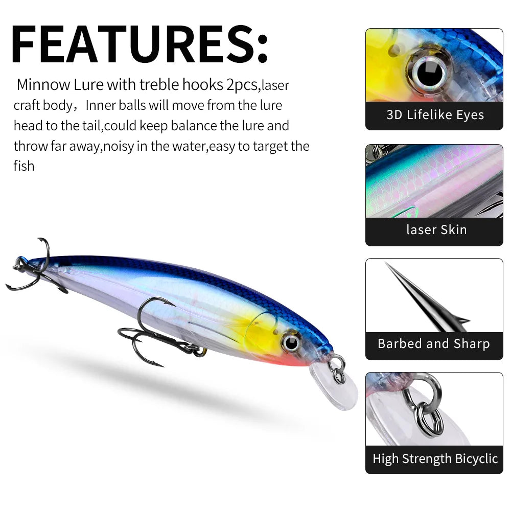 Minnow Fishing Lure 160mm 40g Floating Hard Bait Wobbler Jig Bait Crankbait Carp Striped Bass Pesca Fishing Tackle SwimBait
