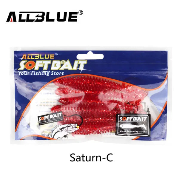 ALLBLUE Saturn 105mm 9g Soft Lure Single Tail Worm Grub 6pcs/lot Silicone Artificial Plastics Bait Bass Swimbait  Pike Tackle