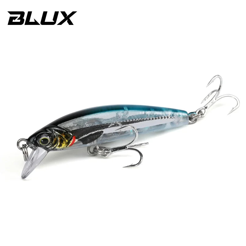 BLUX Gravity Minnow 50mm 4.3g Long Cast Heavy Shinking Fishing Lure Wobbler Freshwater Saltwater Bass Pike Hard Plastic Bait