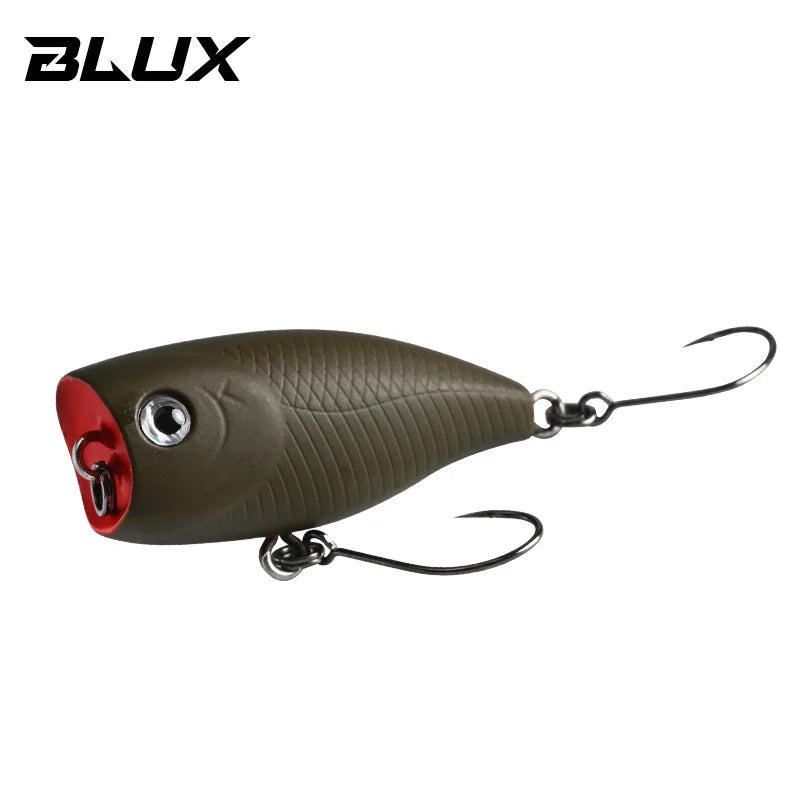 BLUX POKO Topwater Popper 35mm 3g Stream Trout Bass Fishing Lure Plastic Bait Creek Floating Freshwater Artificial Hard Lure