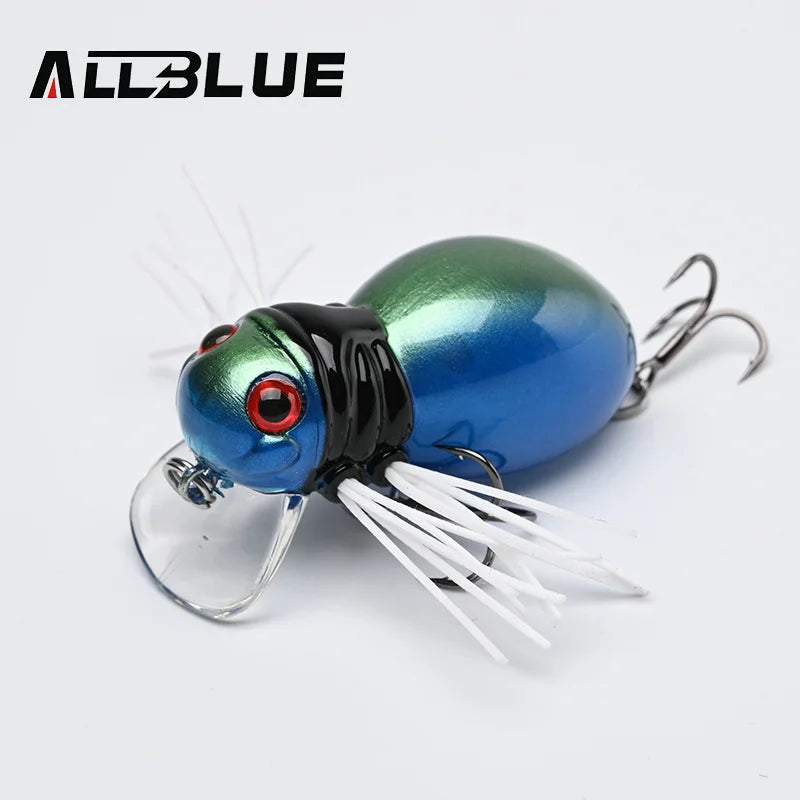 ALLBLUE FATSO SPIDER Topwater Shallow Crankbait 41MM 6.2G Rolling Insect Fishing Lure Wobbler Bait Freshwater Bass Pike Tackle