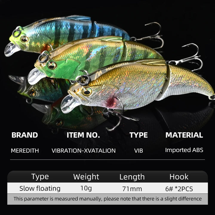 MEREDITH 71mm 10g Vibration Fishing Lure  Slow Floating Hard Lure Artificial VIB Fishing Lures for Bass Pike Perch Tackle Sea