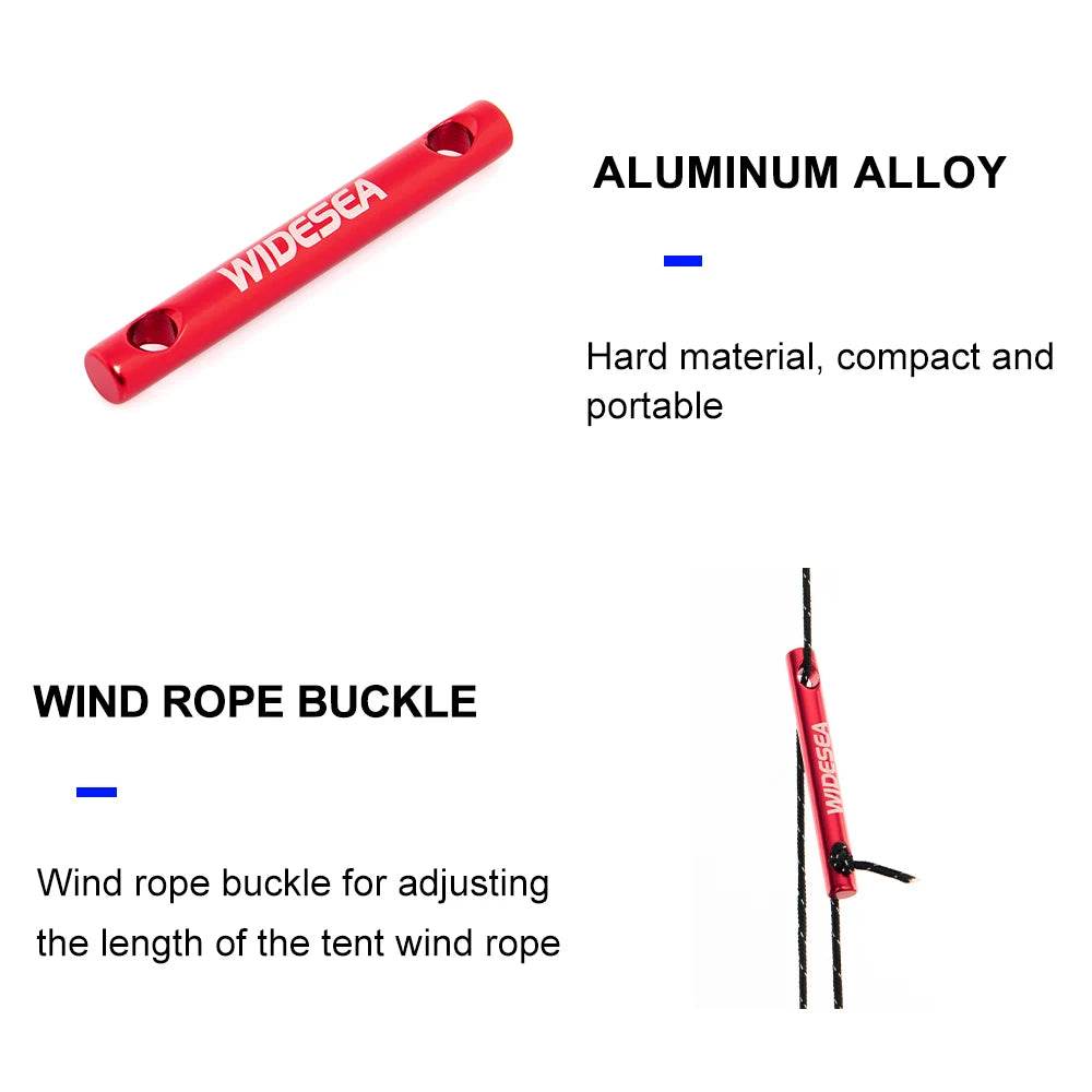 Widesea Aluminium Cord Buckles — 4-Pack Tent Wind Rope Adjusters - Fish & Cheaps | Fishing & Outdoor Gear