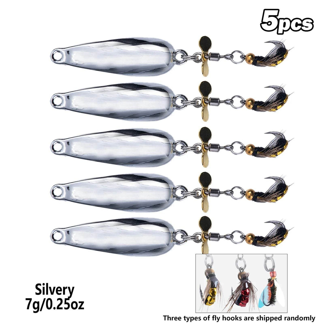 Goture 5pcs Lure Spoonbait Spinners – Hard Sequins Set - Fish & Cheaps | Fishing & Outdoor Gear