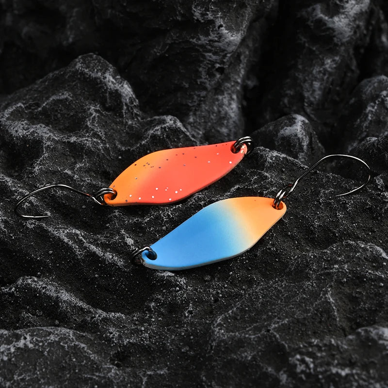 BLUX Fishing Lure 2.4g Mini Metal Spoon Area Trout Colorful Brass Copper Bait Freshwater Stream Tackle for Chub Perch Salmon