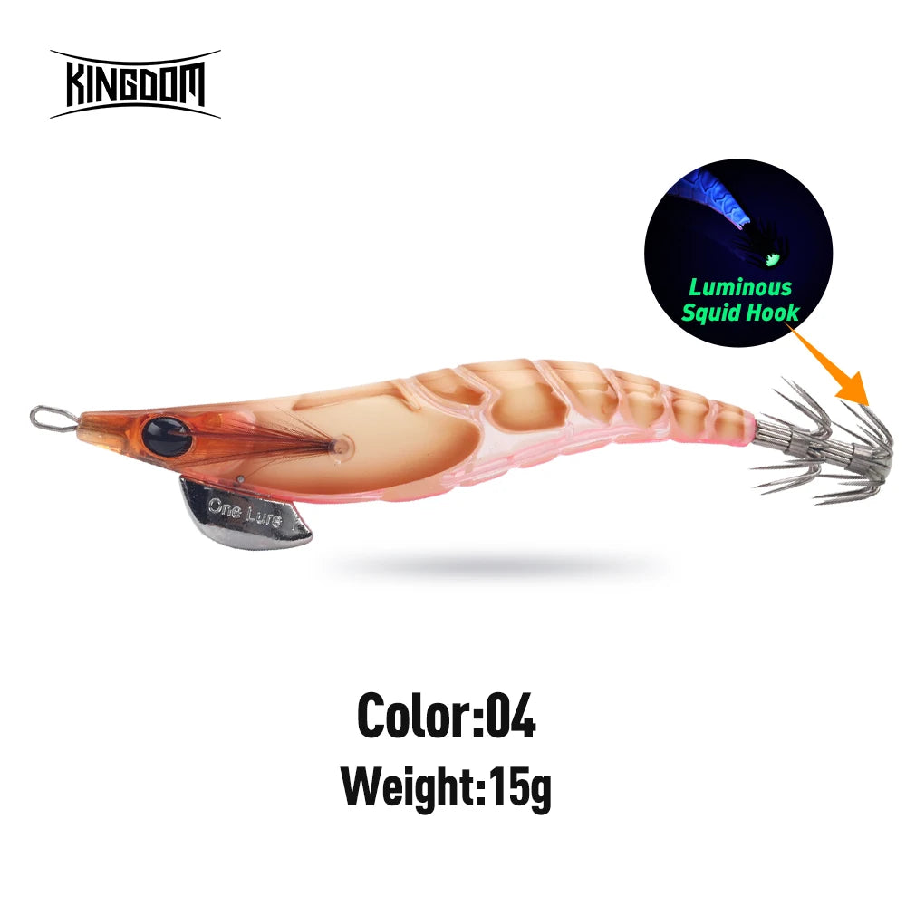 Kingdom Egi Squid Bait Artificial Jigging Lures Slow Sinking Squid Hooks Sea Fishing Octopus Cuttlefish Luminous Tackle Lure