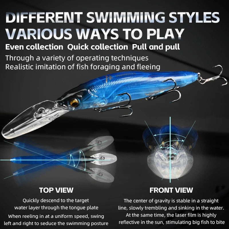 MEREDITH Minnow Wobbler Fishing Lures 110mm Artificial Hard Bait Depth 0-3m bait Jerk Bass Pike Baits Slow Sinking or Flaoting