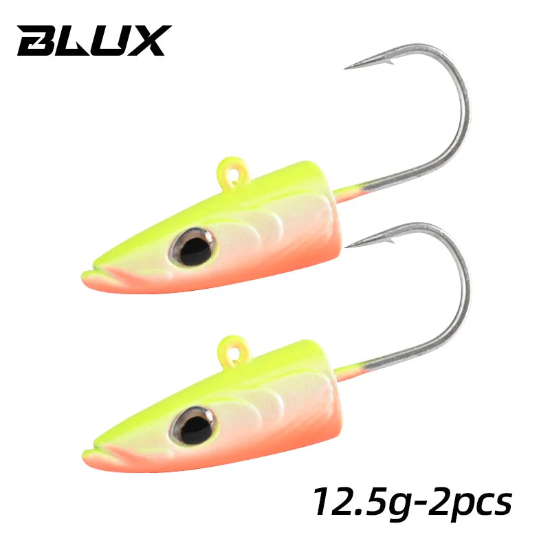 BLUX Happy Sandeel 11cm 17g Soft Live Eel Fishing Lure Paddle Tail Jig Head Hook Vinyls Vibration Artificial Bait Saltwater Gear